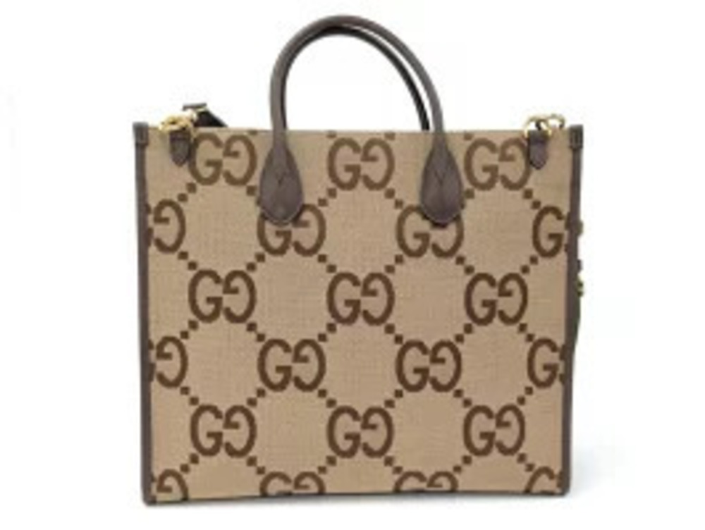 Gucci Beige Sherry Canvas Tote Jumbo GG Bag
